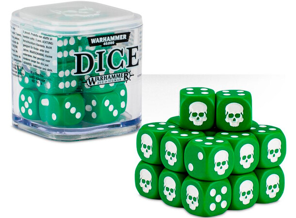 Dice Cube Green - 20 stk 20 terninger til Warhammer 40K/Sigmar 